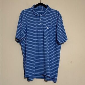 B draddy Blue Striped Polo Shirt mens XL casual soft stretchy vacation office